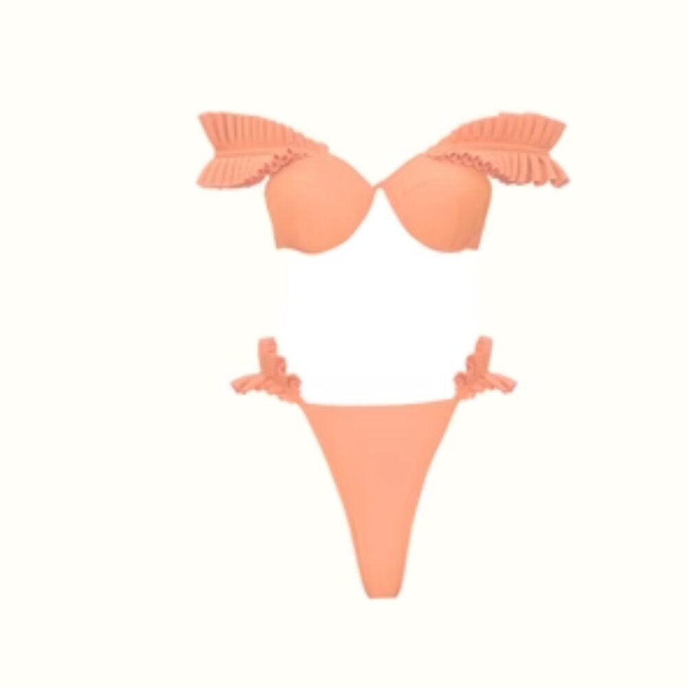 Andrea Iyamah Ruffle Bikini Top & Bottom – Resort/Pool Party Ready